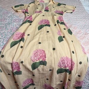 Floral Maxi Dress in Cream and Pink